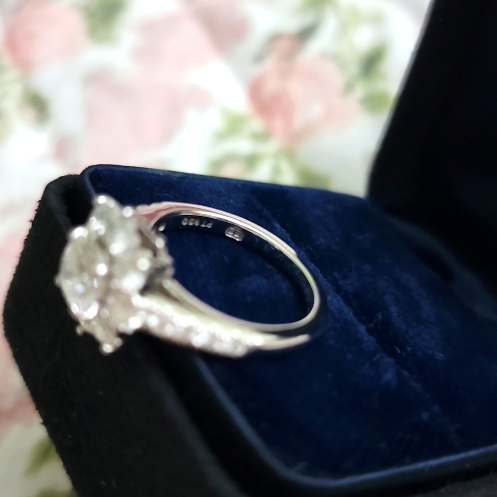 Harry Winston diamond ring sunflower collection engagement platinum D VS1 size 4 - Picture 7 of 15